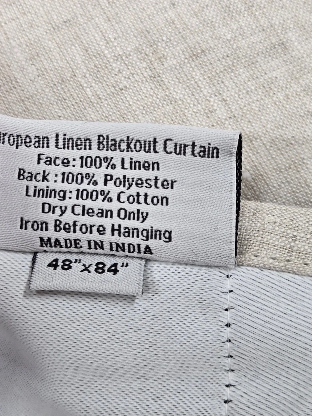 NWT QUINCE Set Of 2 48x84 European Linen True Blackout Curtains Flax 9989